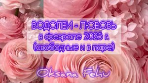 ВОДОЛЕИ - ЛЮБОВЬ в феврале 25г. (одинокие и в паре).