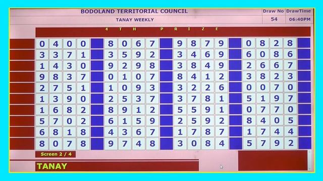 BODOLAND LOTTERIES ONLINE DRAW LIVE 31/08/2019 " TANAY WEEKLY " 06.40 PM смотреть онлайн