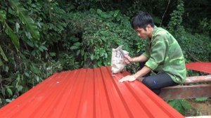 OFF GRID LIVING - How To Building House Kitchen In The Green Forest Life - Building Farm In the wil