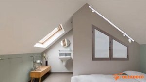 Карниз для римских штор "Скос" на скошенное окно (мансардное)