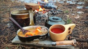 Однодневка. Одиночный поход. Полевая кухня: ШУРПА в армейском котелке.