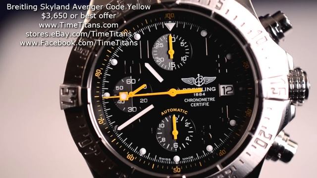 Breitling Skyland Avenger Code Yellow A13380 Limited Edition B13 COSC Chronometer 44MM 300M