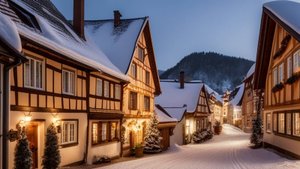 Снежная прогулка в зимней стране чудес 4K - Браунлаге, Германия, прекрасный город в Гарце
