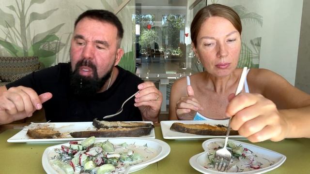 МУКБАНГ сочный, жареный палтус | Огонь рыба