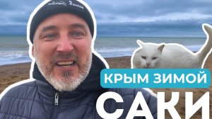 Зимний Отдых в Крыму - Стоит ли Ехать в Саки? База "Прибой", Пляж без мазуты и голодные кошки