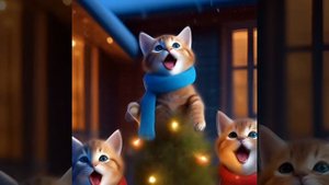 Ёлочка, ёлка, лесной аромат. Котоклип. Песня из м/ф "Новогодняя сказка".