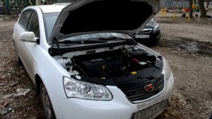 GEELY EMGRAND установка упоров капота.