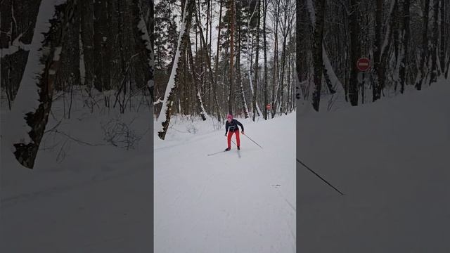 коньковый подъемный ход #лыжи #коньковыйход #лыжник