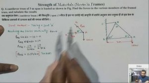 truss numerical problems in hindi, truss numerical in hindi, truss numerical by joint method