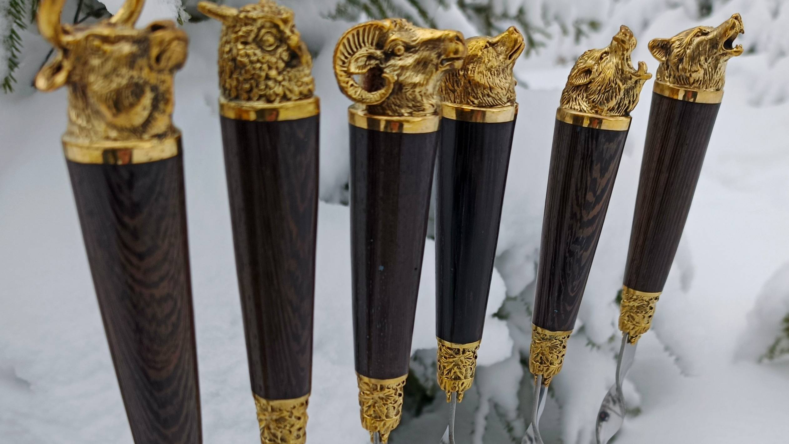 Шампуры подарочные «Пирушка на опушке» 6 шт., подарок на день рождение, юбилей, годовщину