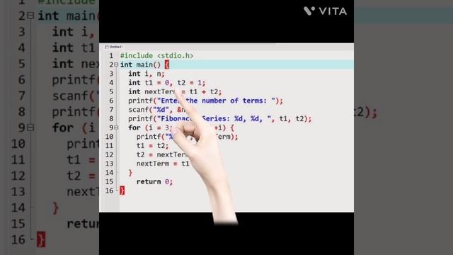 Fibonacci series part 3 #programming #python #ccode #computerlanguage #coding #basicc #cprogramming