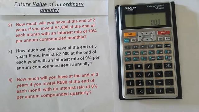 Future Value of an Ordinary Annuity | with Compounding | Sharp EL-738 Financial Calculator смотреть онлайн