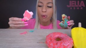 ASMR EATING DONUTS, ICE CREAM, DESSERT, COLORFUL CAKE (SWEET FOOD) MUKBANG 도넛 먹방, 아이스크림
