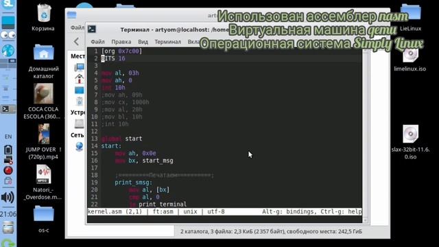 Делаю свою операционную систему|ссылка на ТГ канал операционки в описании #art_os #os #nasm