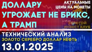 Доллару угрожает не БРИКС, а Трамп. Анализ рынка золота, серебра, нефти, доллара 13.01.2025 г