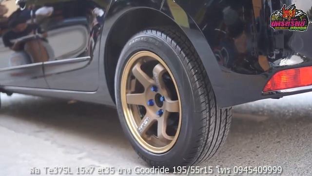 Toyota Yaris ล้อTe37SL 15x7 et35 ยางGoodride 195/55r15 #นครทรัพย์ยางยนต์