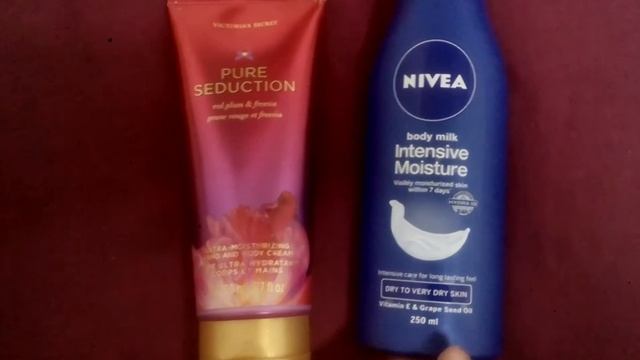 comparison between two product ( victoria secret & nivea ) body lotion