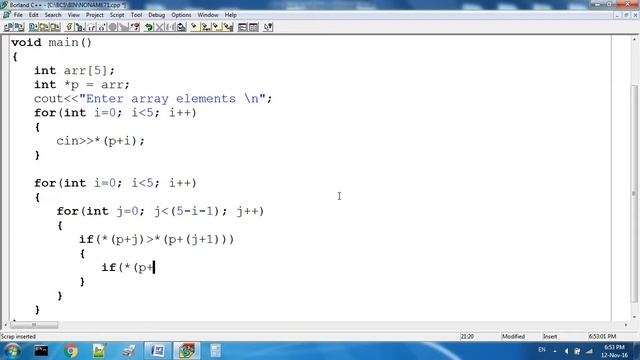 Bubble Sort By Pointer In C++