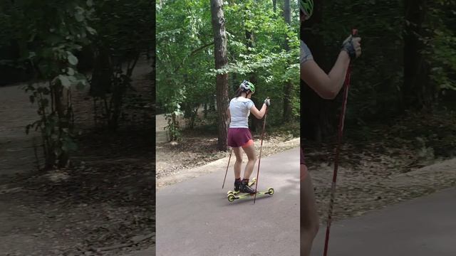 разгон лыжи #лыжи #лыжероллеры смотреть онлайн