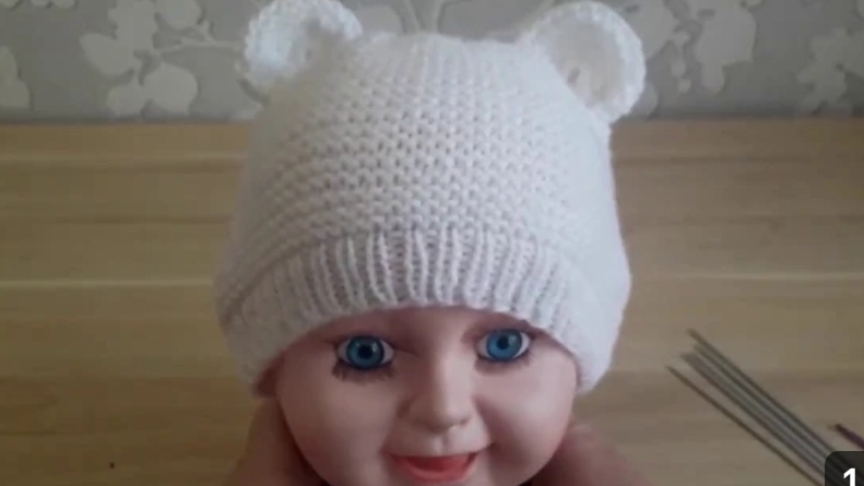 ШАПОЧКА С УШКАМИ НА 6-9 МЕСЯЦЕВ / МАСТЕР КЛАСС смотреть онлайн