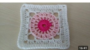 Мотив для детского пледа. Круг в квадрате. Мастер класс