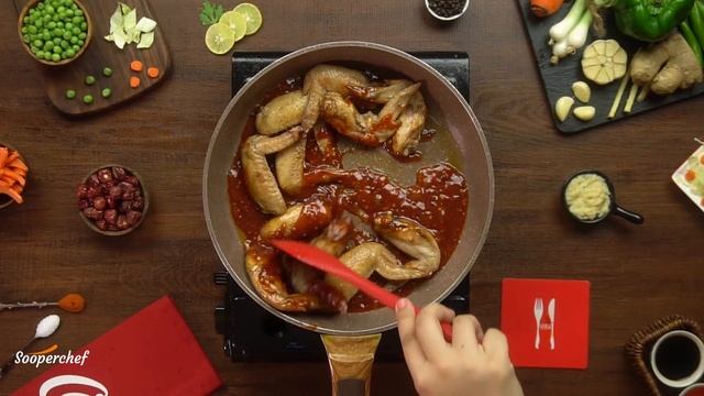 Coca-Cola Chicken Wings With Chinese Rice Recipe By SooperChef смотреть онлайн