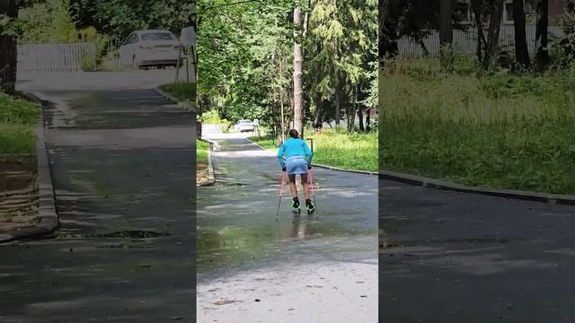 на тренировку только с улыбкой #лыжероллеры #sports #спорт #зож смотреть онлайн