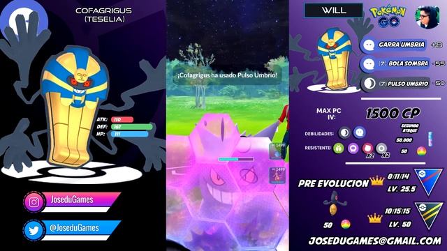 ¡COFAGRIGUS con GARRA UMBRIA ES INCREIBLE en LIGA SUPER 1500! - POKÉMON GO PVP смотреть онлайн
