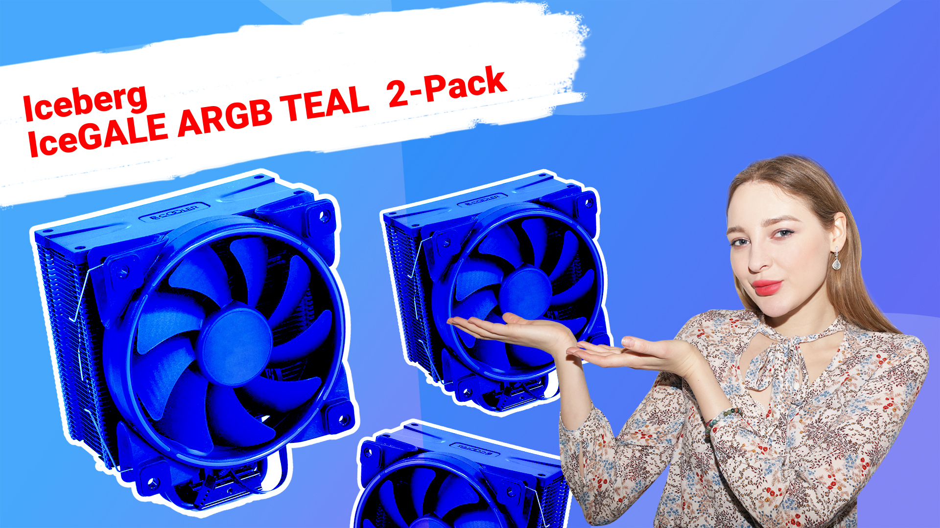 НИКС Компьютерный Супермаркет: видео про Вентилятор 140x140 мм Iceberg IceGALE ARGB TEAL 2-Pack