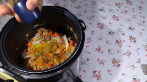 Паэлья с морепродуктами в мультиварке.