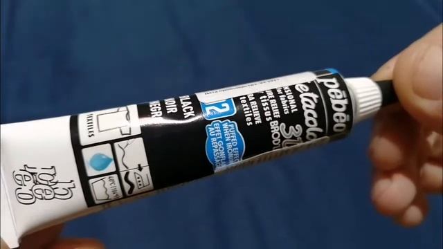 "PEBEO"   Контур по ткани с "опухающим" эффектом Setacolor 3D   20 мл - 557602 черный