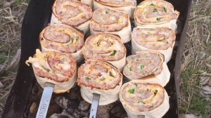 🥙🥙🥙Сочные МЯСНЫЕ РУЛЕТИКИ на мангале.