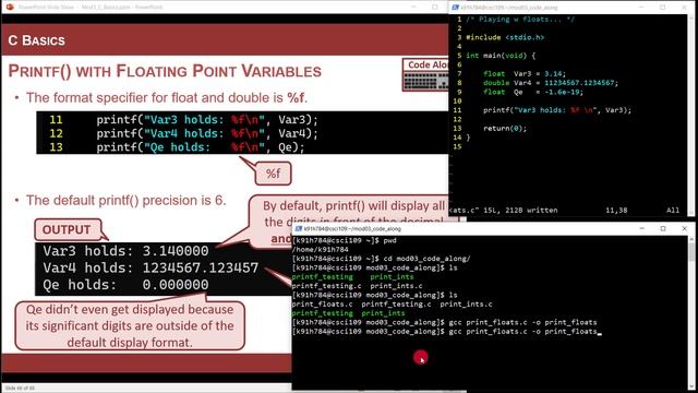3.3 - C Floating Point Data Types and printf() смотреть онлайн