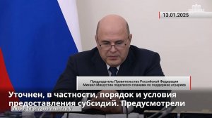 Михаил Мишустин поделился планами по поддержке аграриев. Актуально. 13.01.2025