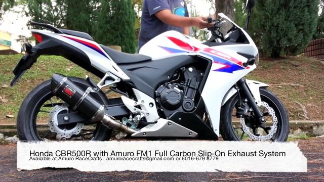 2013 Honda CBR500R with Amuro FM1 Full Carbon Slip-On Exhaust System смотреть онлайн