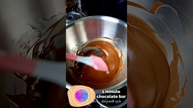 Make dairymilk chocolate at home in 1 minute with 3 ingredients #chocolate #food #recipe #shorts