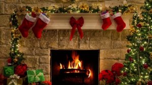 Новогодний Камин с Огнем