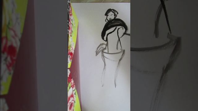 Рисую фэшн скетч тушью без предварительного наброска за 1 минуту

#рисование #фэшн #арт