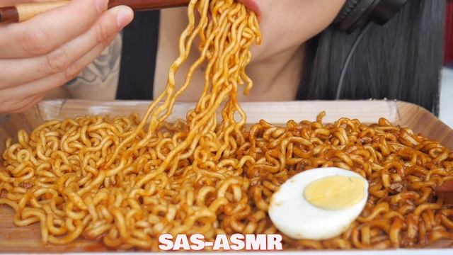 ASMR Spicy Jjajang BLACKBEAN + *NEW Sriracha NOODLES  (EATING SOUNDS) | SAS-ASMR