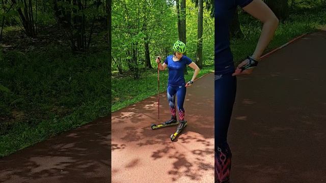 #коньковыйход #лыжероллеры отработка подседа