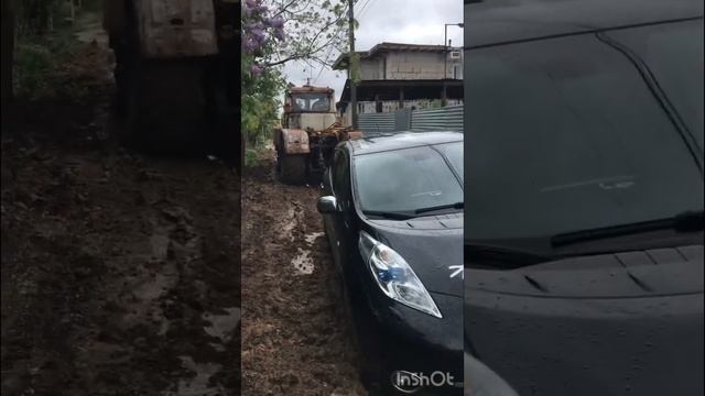 Nissan Leaf 4WD, полный привод в действии!!! смотреть онлайн