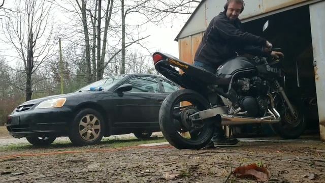 Suzi-Q the microsquirt bandit 1200 takes her first ride   2 step