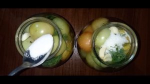 ХОМ ПАМИДОР ТУЗЛАШ.  / зелёный памидор в банках холодным способом.🍅🍅🍅