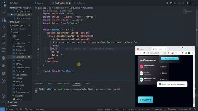 Проект React + Tailwind. My_bank_app CARD #8 #reactjs #проект #django #js #python #react