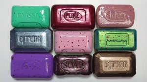 Резка цветного лакированного мыла. Асмр. Cutting soap