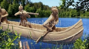 солдатики Barzso индейцы Могавки в каноэ 3 фигуры 2 позы