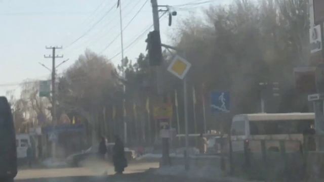 Дорога в с.Сокулук.Мороз. Лёд на стекле. смотреть онлайн