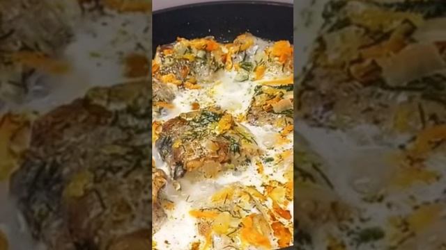 Нежный и сочный минтай в сметанном соусе