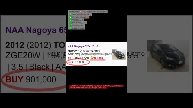 Фирменный Ниссановский аукцион! покупка Toyota Wish S