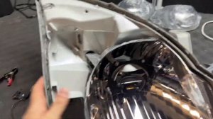 Toyota Prado 120 - тюнинг фар, установка диодных линз Competizione 4k